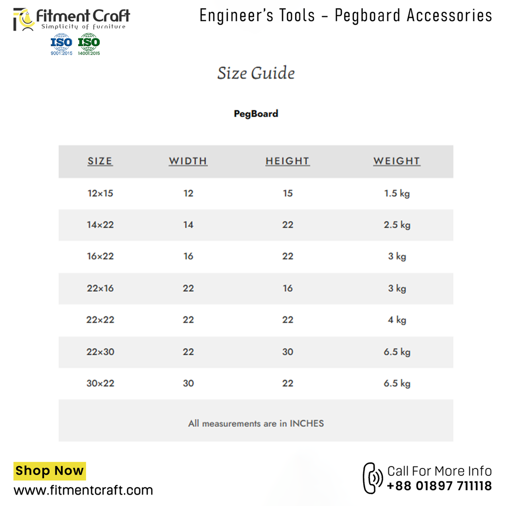 Engineer’s Tools – Pegboard Accessories