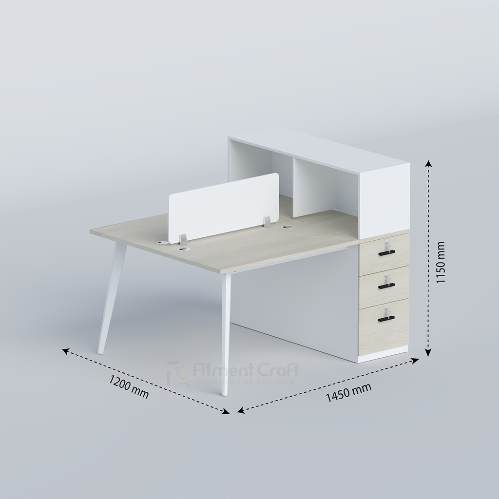 Zenor Two Seater Cabinet workstation