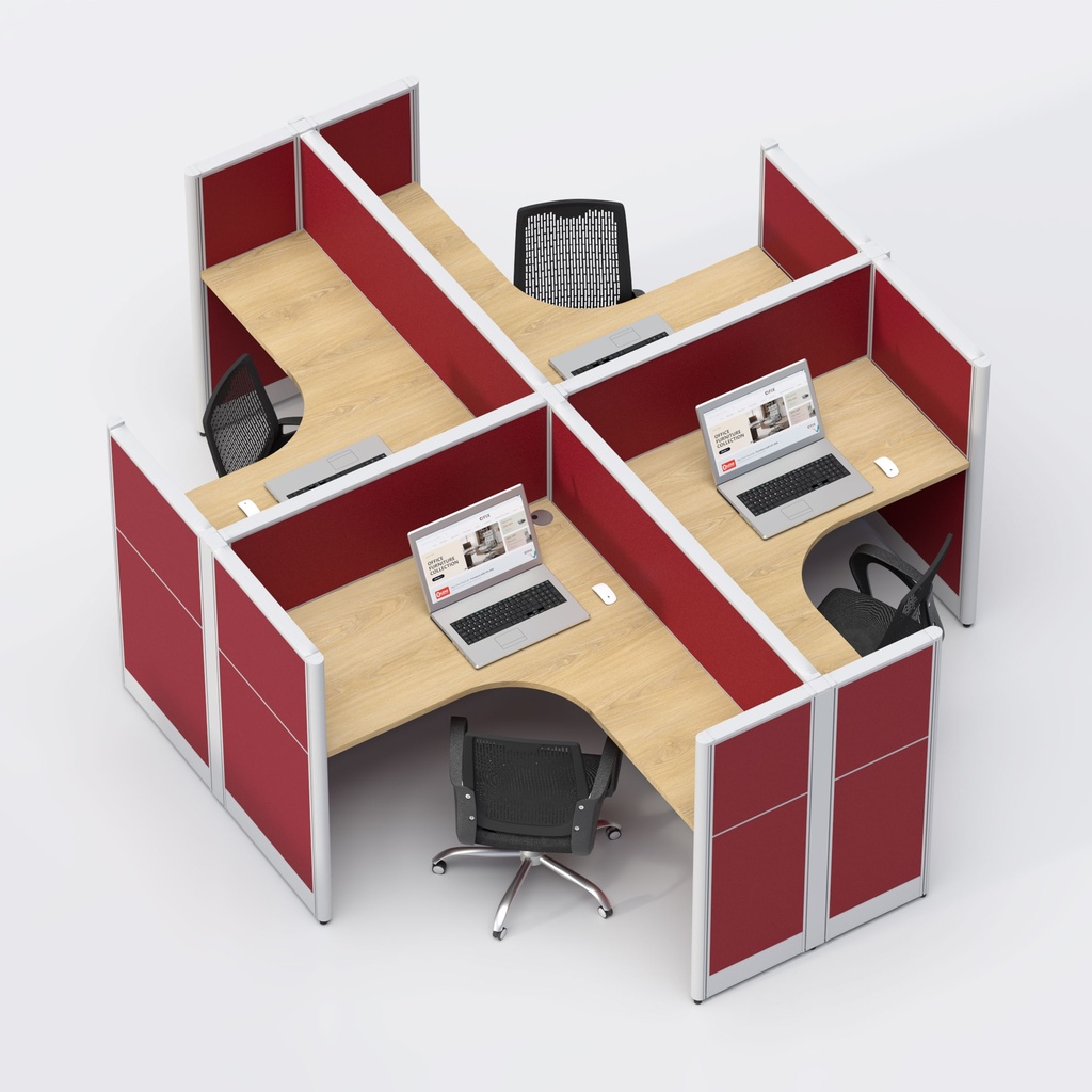 Movex circular Four Seater Workstation V2