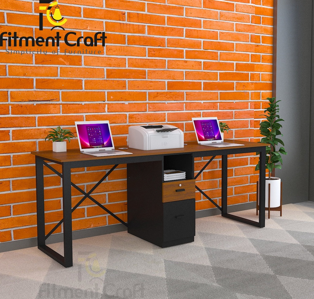 Double Seater Workstation with Drawer | TV24-002