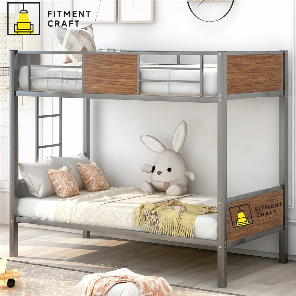 Heavy Duty Metal Twin - Bunk Bed with Safety Rails for Kids/Teens | MBV4-003