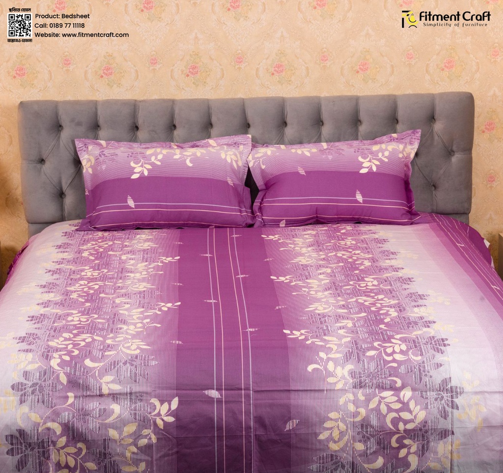 Purple Print Bed sheet - PBS - 0016