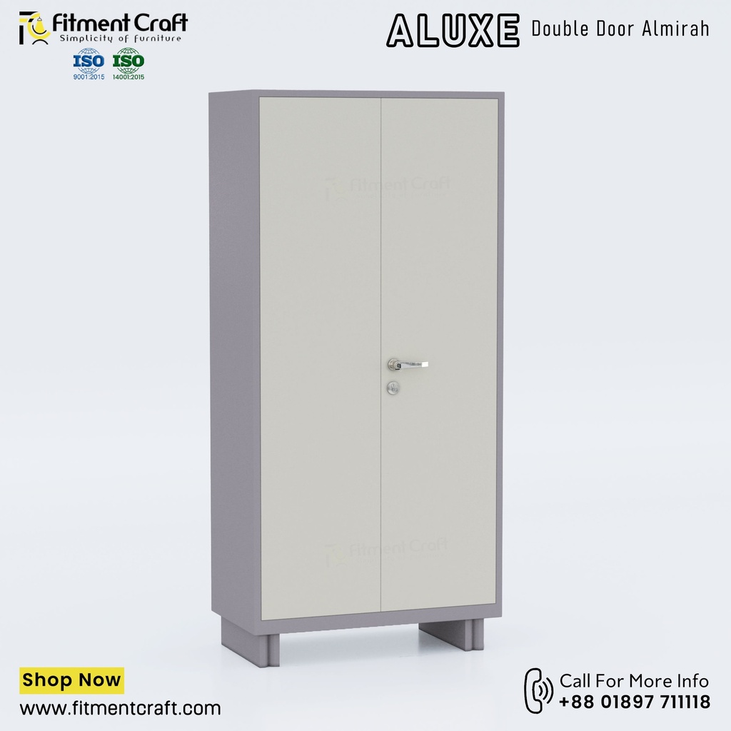 ALUXE-Double-Door-Almirah(with Drawer) । OAMED-001