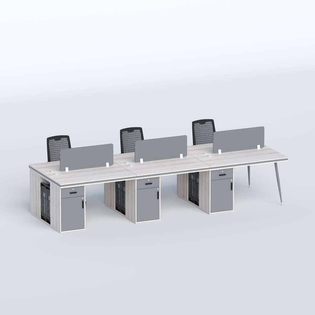 Cluster-Face to face Six seater workstation