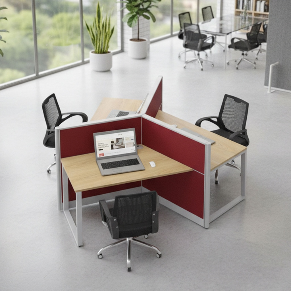 Movex Circular Three Seater Workstation