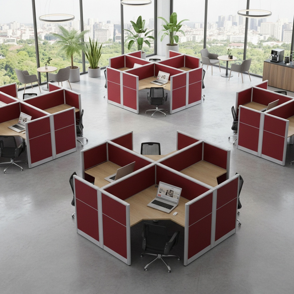 Movex Circular Four Seater Workstation V1