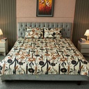 Wild Petal Printed Bed Sheet – Black । PBS - 0071